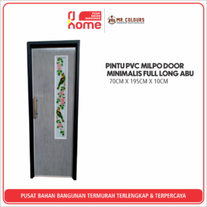 PINTU PVC MILPO DOOR MINIMALIS FULL LONG ABU